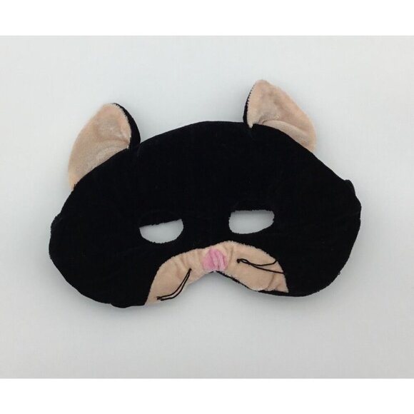 Plush Black Cat Mask with Adjustable Back Band and Faux Bendable Tail Costume - Picture 3 of 9